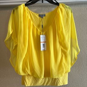 Joseph A. Top with sheer flutter sleeves